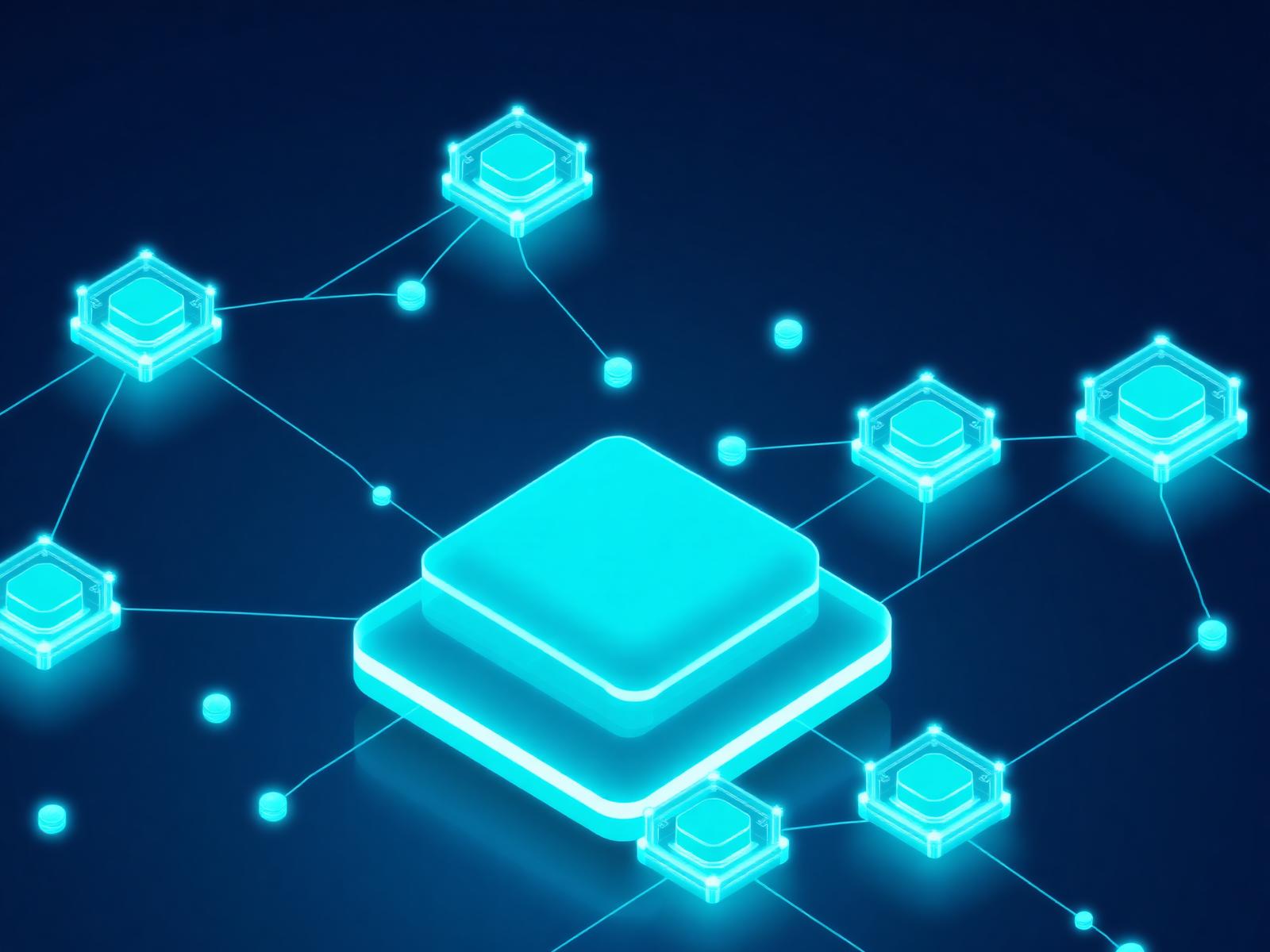 Illustration of interconnected cloud, AI and API nodes